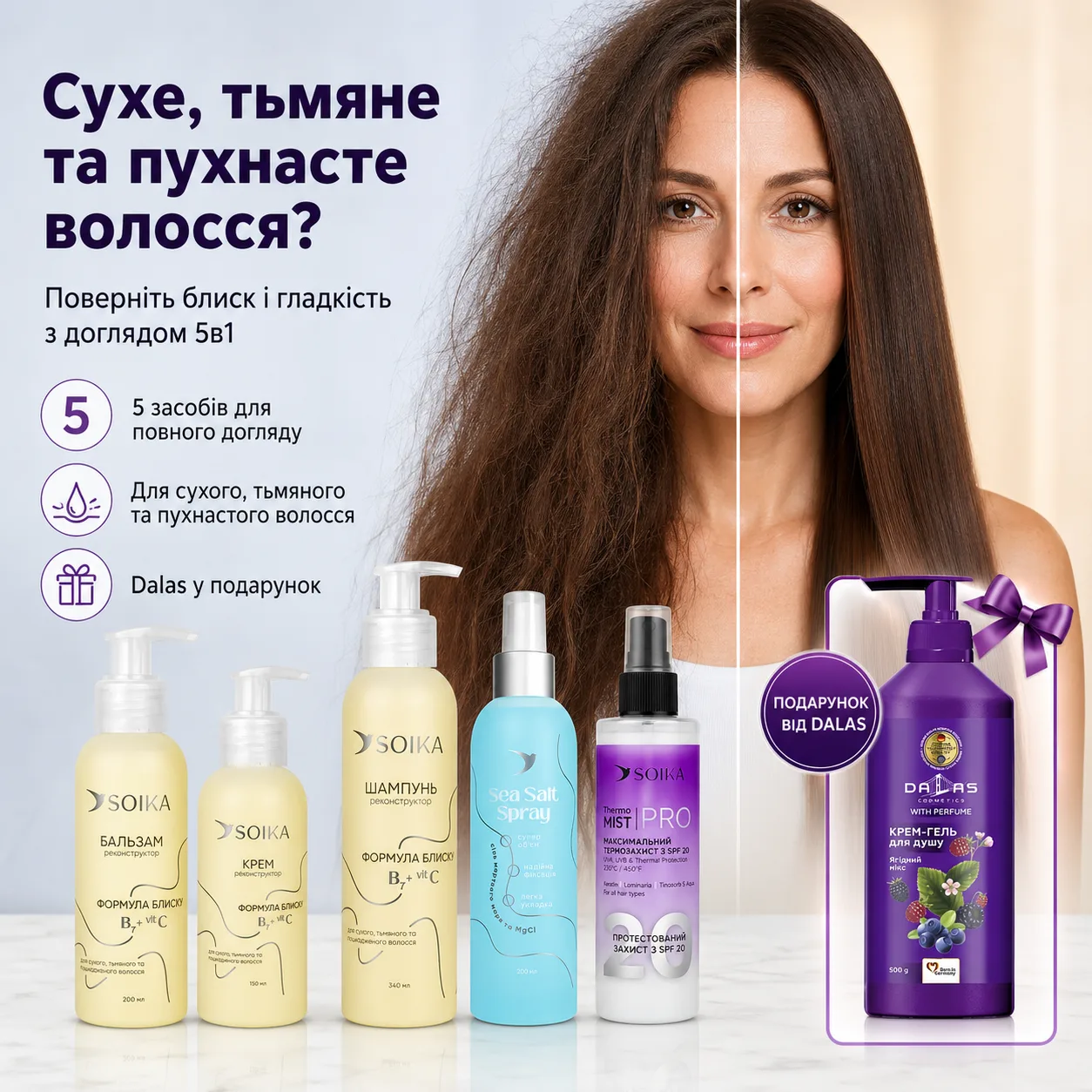 Набір Soika «Формула блиску» 5в1 + Dalas у подарунок — персональний підбір